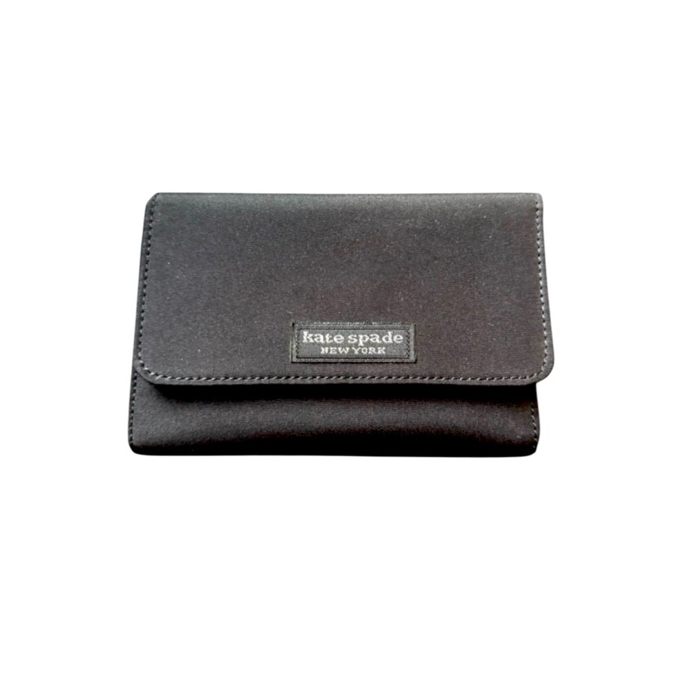 Kate Spade New York Black‎ Nylon Trifold Wallet Coin Purse Zip Pocket